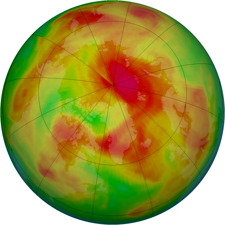 Arctic ozone map for 23 April 1991